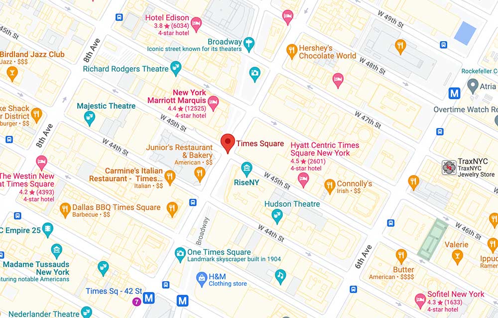 times square nyc map