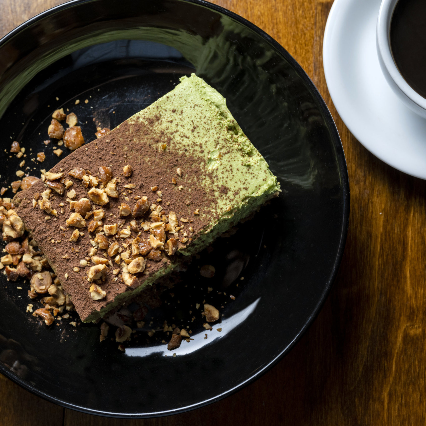 Matcha tiramisu dessert at Sesamo, Hell's Kitchen NYC
